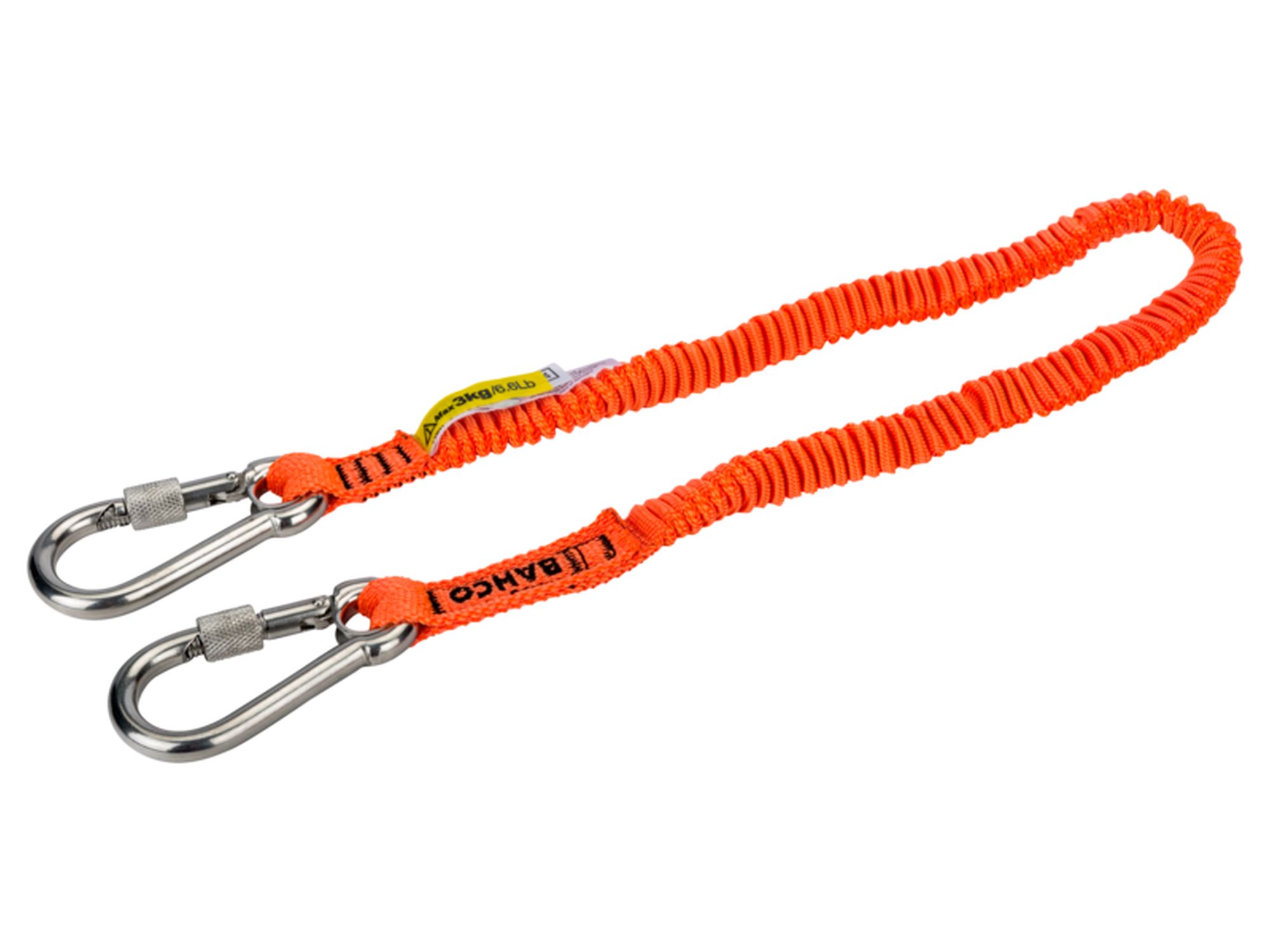 High Visibility Orange Strap Lanyards with Fixed Carabiner 3 kg