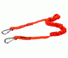 Lanyard naranja de alta visibilidad con mosquetón fijo para 6 kg de 1,2 m