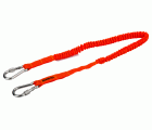 Lanyard corto naranja de alta visibilidad con mosquetón fijo para 1 kg de 0,5 m
