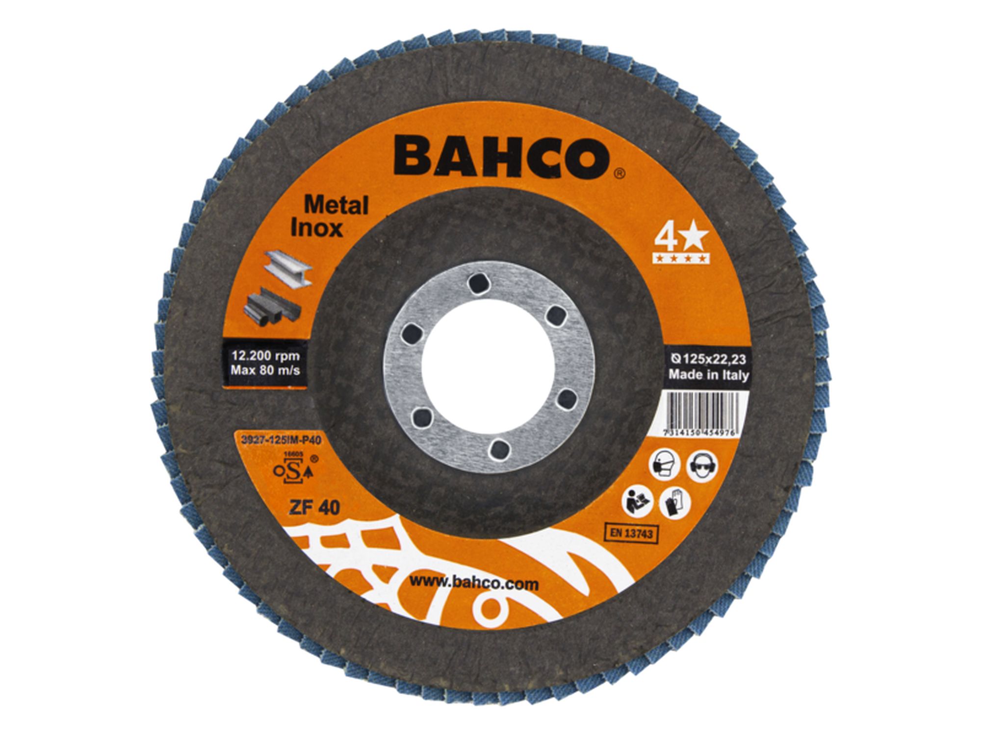 Discos abrasivos de láminas para inox. y metal 115 x P40 x 22.23mm