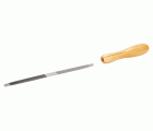 Lima de dos bocas con mango de madera, picado entrefino, 175 mm