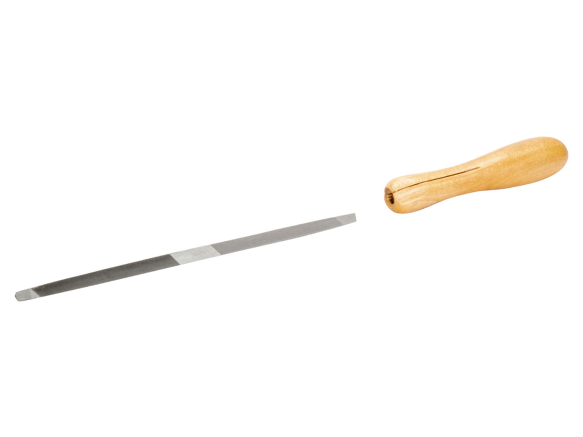 Lima de dos bocas con mango de madera, picado entrefino, 175 mm