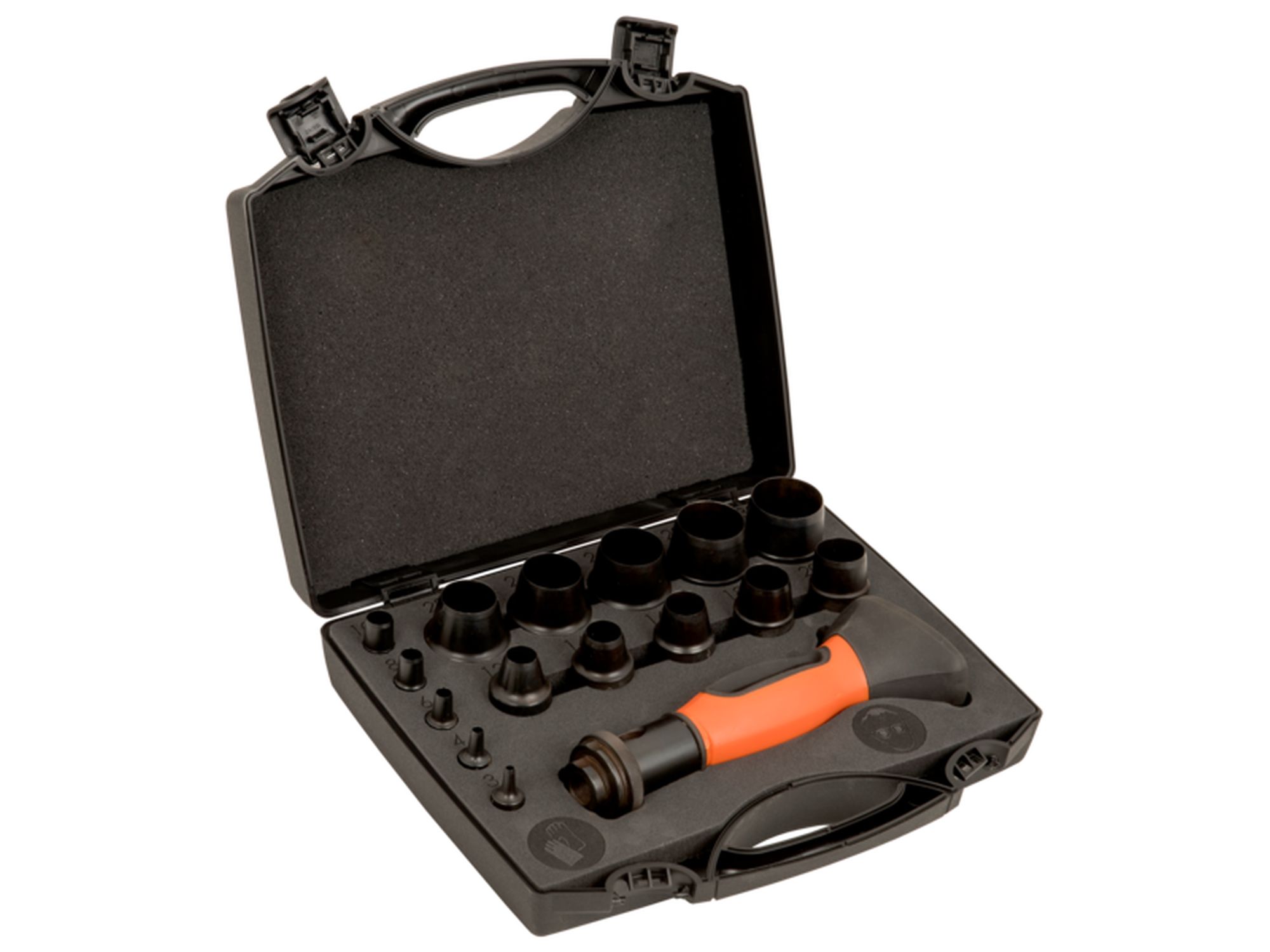 Juego de sacabocados intercambiables de 3 mm a 30 mm; 16 unidades/caja de plástico