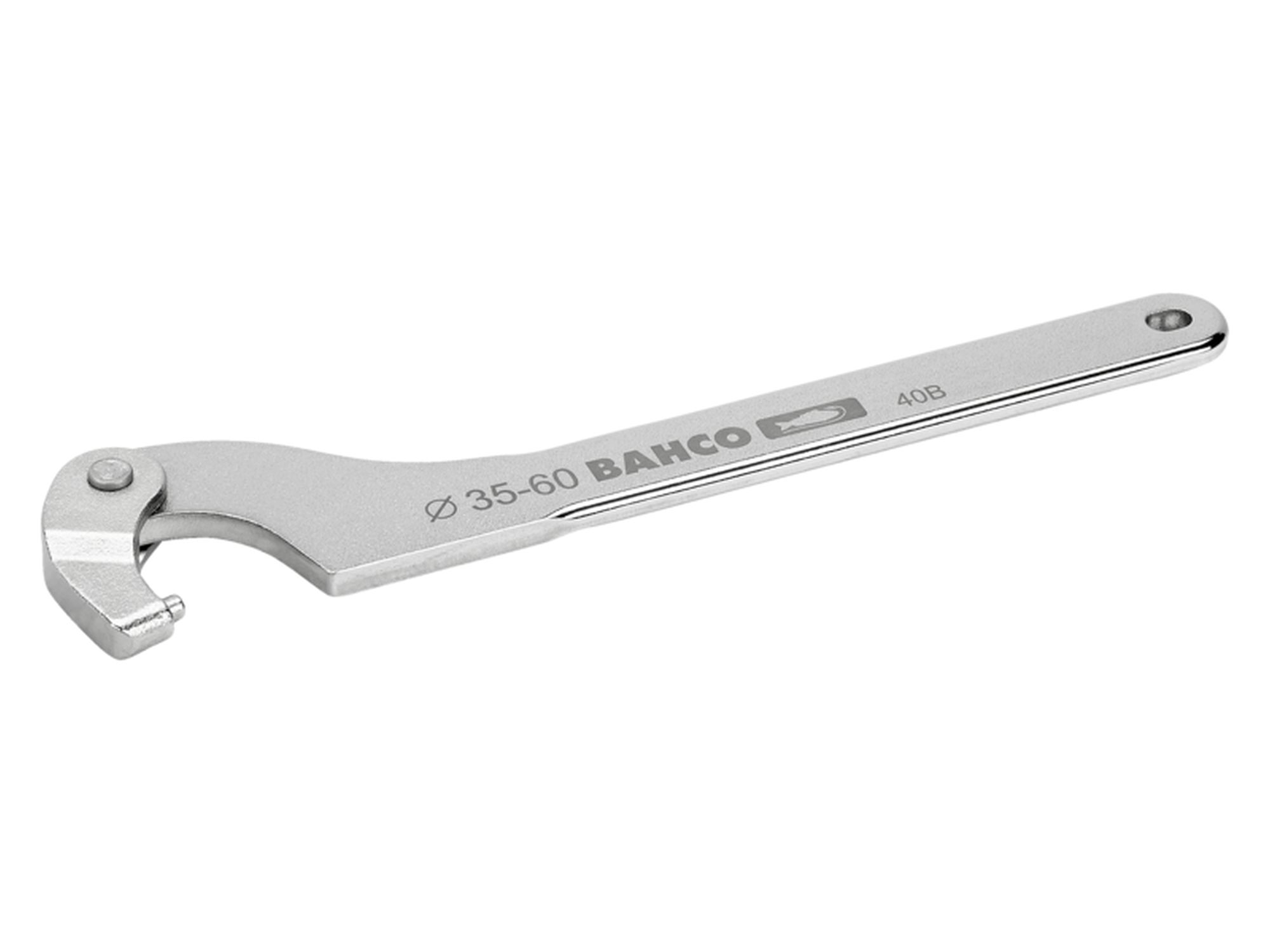 Llave de gancho ajustable de 165-230 mm con acabado cromado de 460 mm