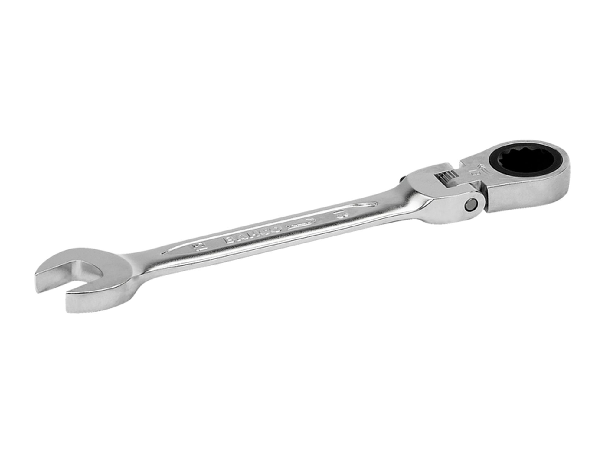 Llave combinada de carraca articulada de 21 mm con acabado cromado de 274 mm