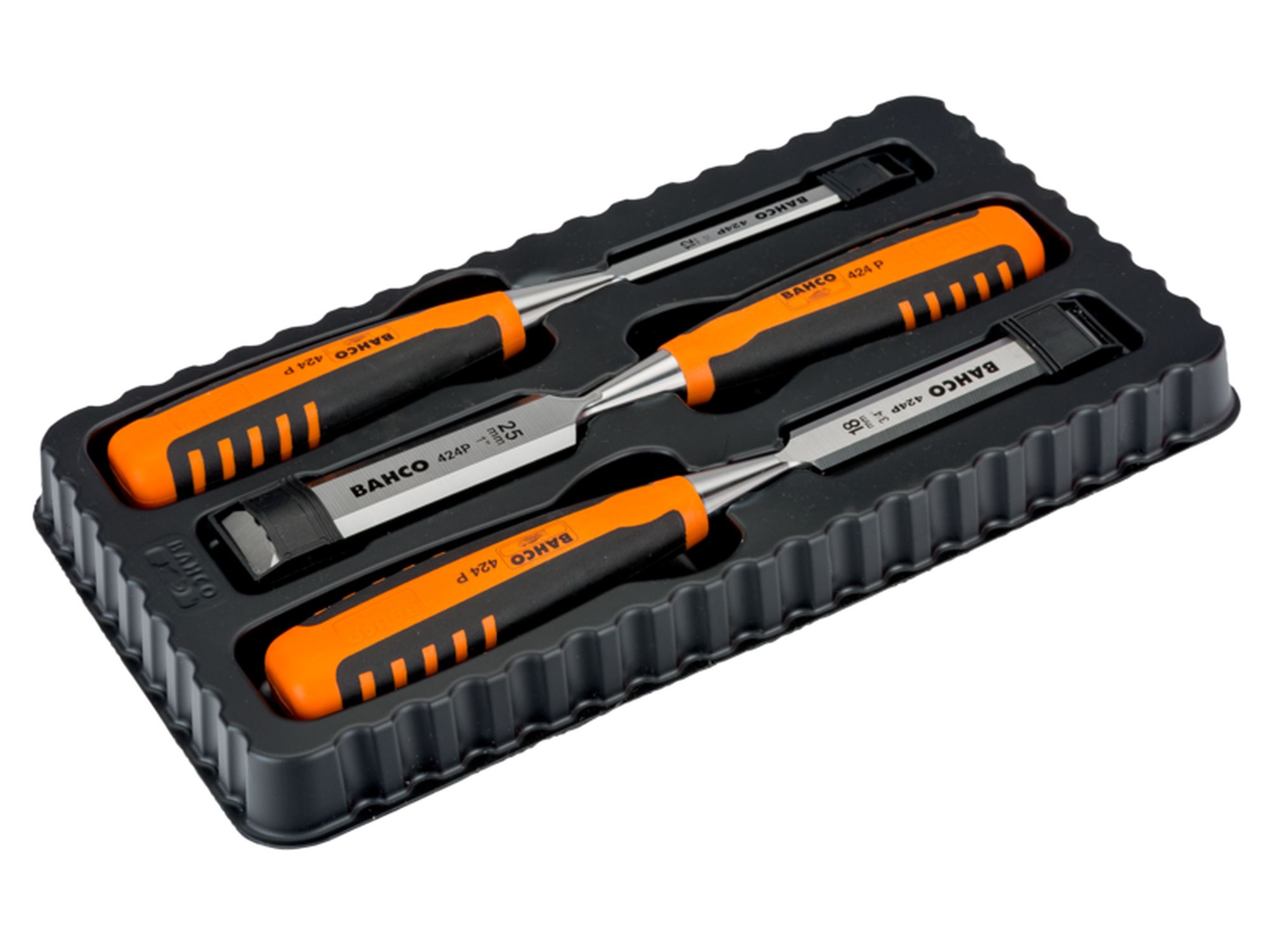 Juego de formones con mango de goma (3 piezas/caja de cartón)