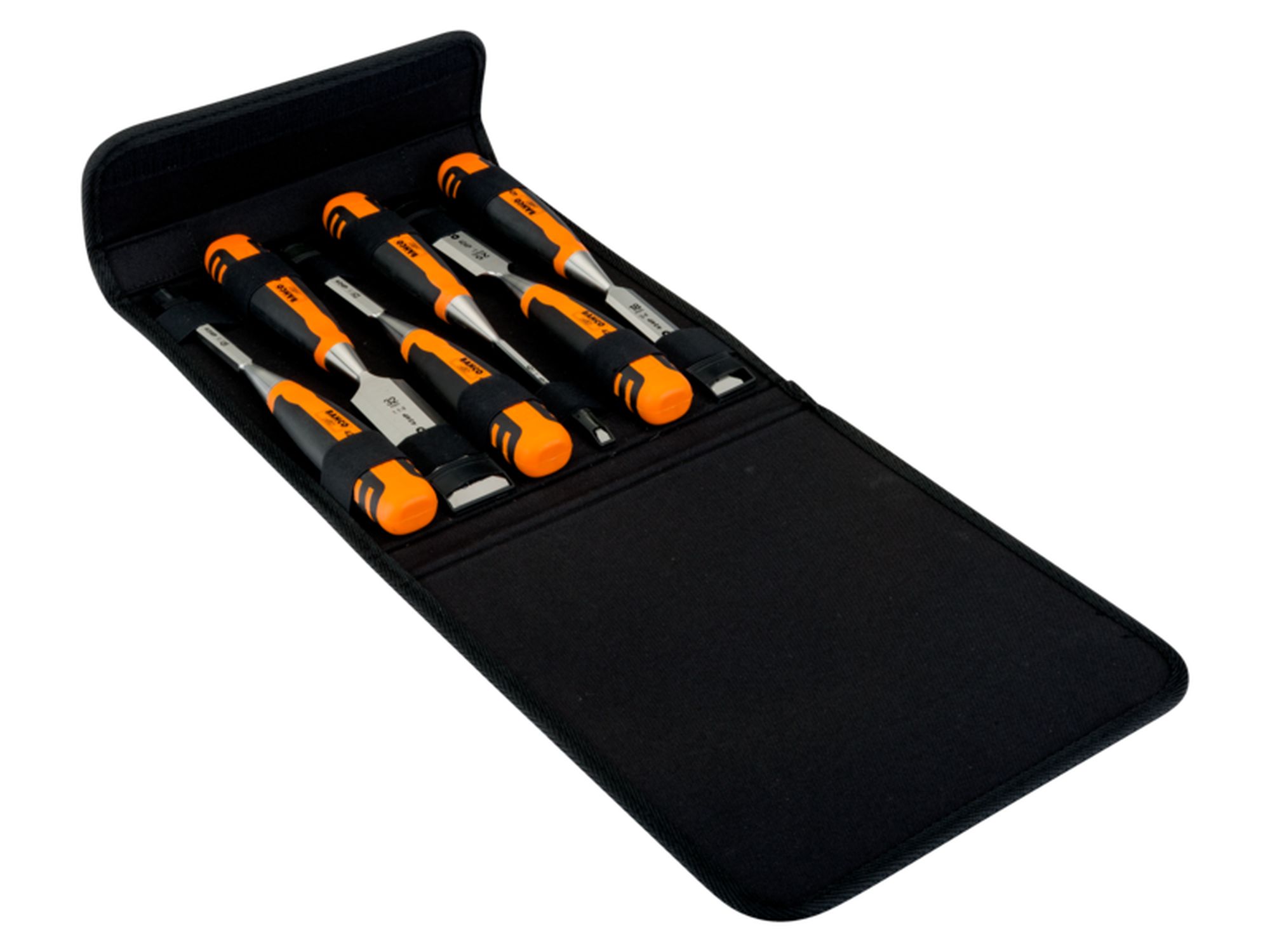 Juego de formones con mango de goma (6 piezas/bolsa de poliéster)