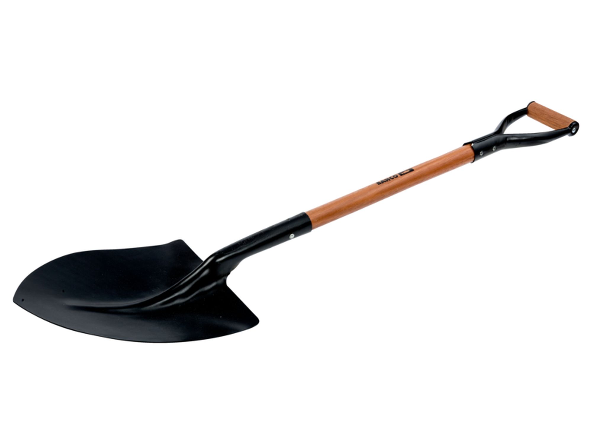 Pala de punta redonda con mango tipo C y empuñadura en YD (340 mm)