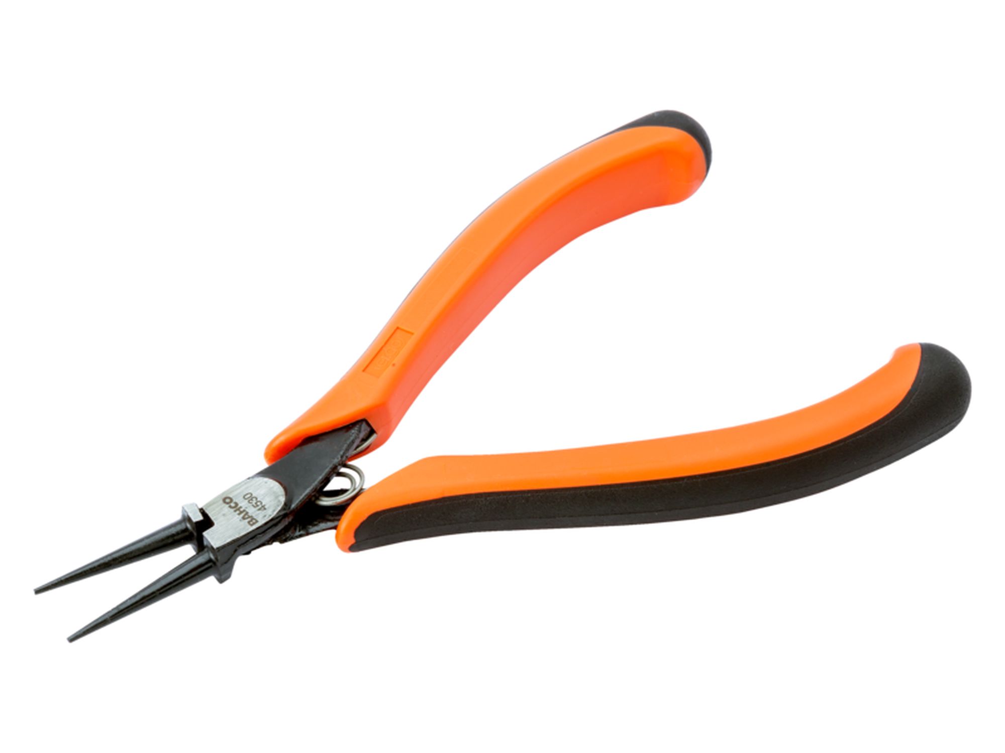 Alicates de boca redonda compactos ERGO™ con mangos bi-componente y acabado fosfatado de 135 mm