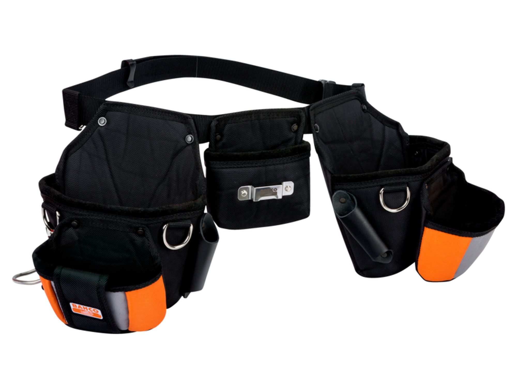 Juego de cinturón con 3 bolsas y 4 anillas de seguridad para su fijación a lanyards de 100 mm x 380 mm x 630 mm