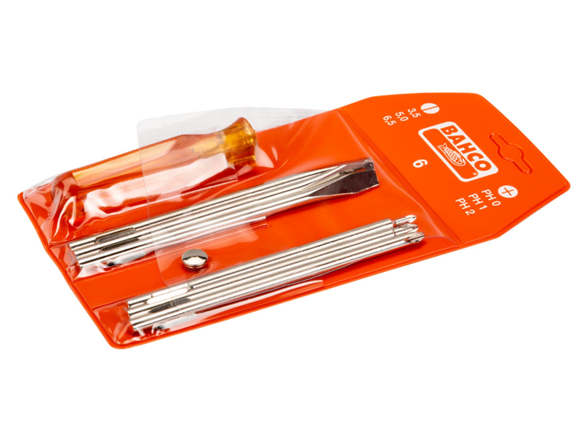 Juego de destornilladores ranurados/Phillips con varilla reversible (6 piezas)