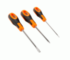 Juego de destornilladores ranurados/Phillips con mango de goma (3 piezas)