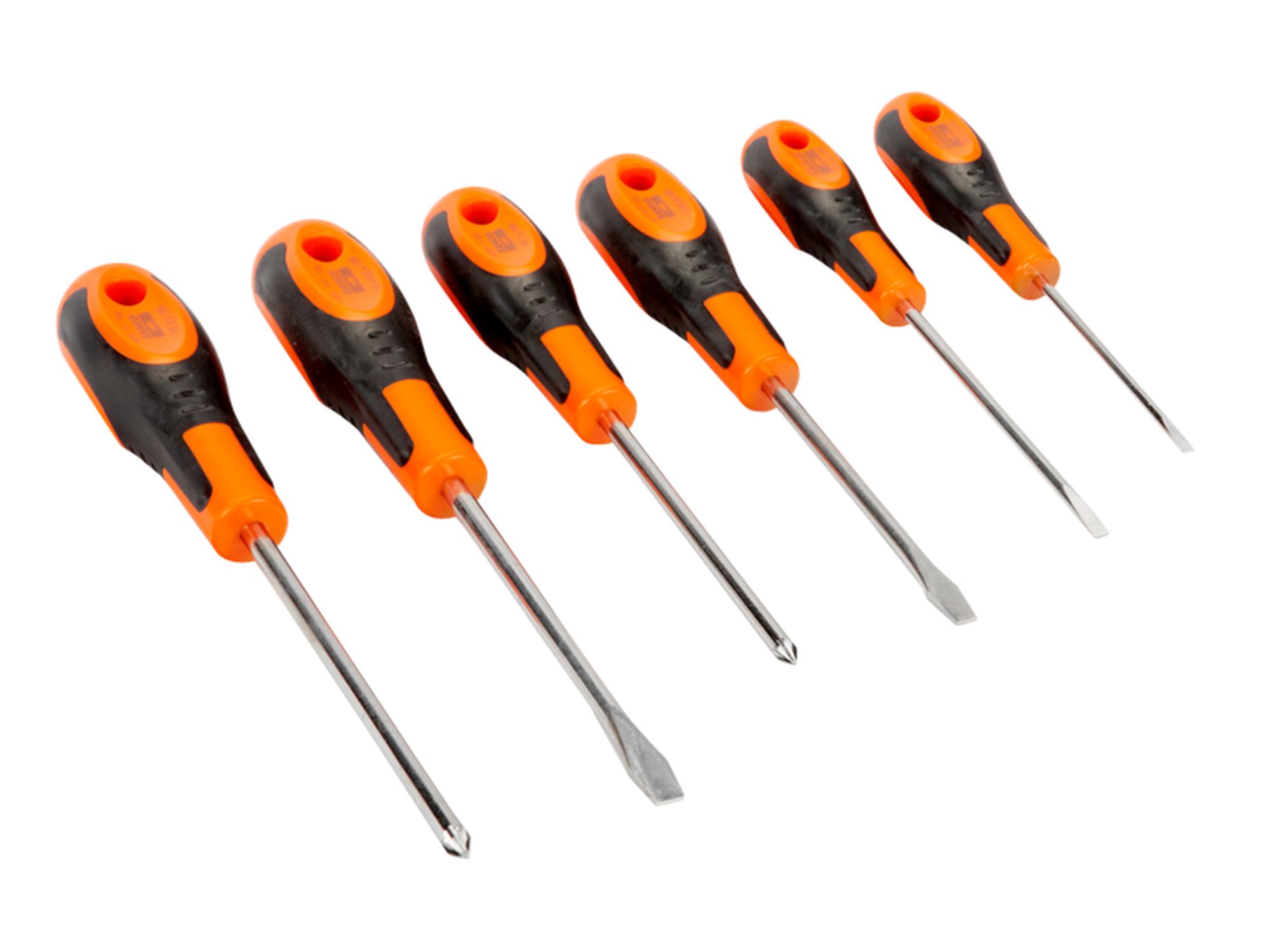 Juego de destornilladores ranurados/Pozidriv con mango de goma (6 piezas)