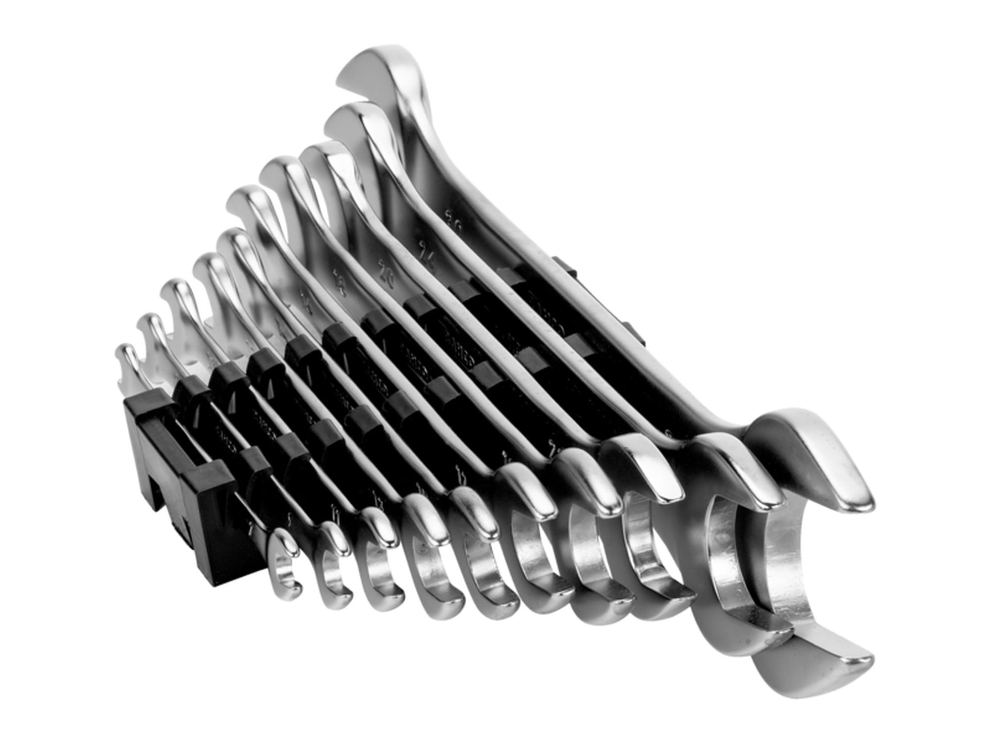 Juego de llaves fijas de dos bocas métricas (10 piezas/clip de plástico)