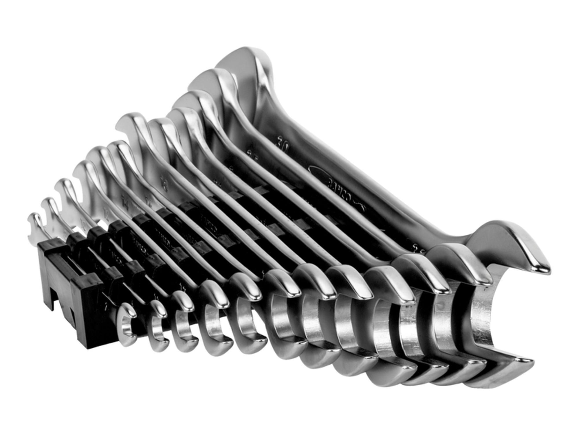 Juego de llaves fijas de dos bocas métricas (12 piezas/clip de plástico)