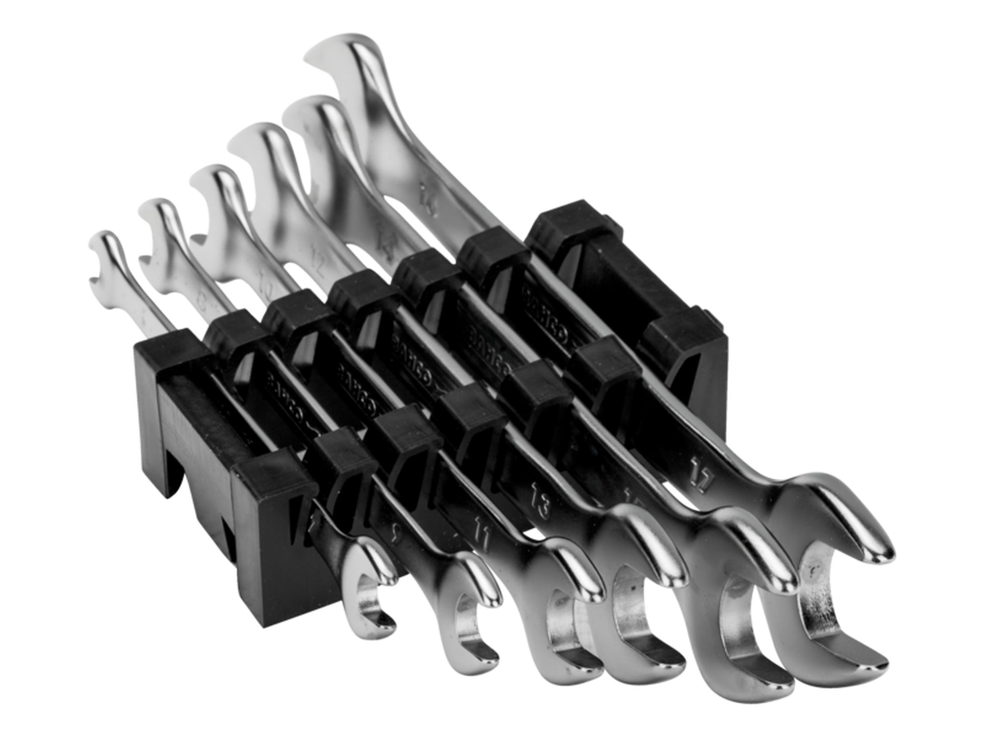 Juego de llaves fijas de dos bocas métricas (6 piezas/clip de plástico)