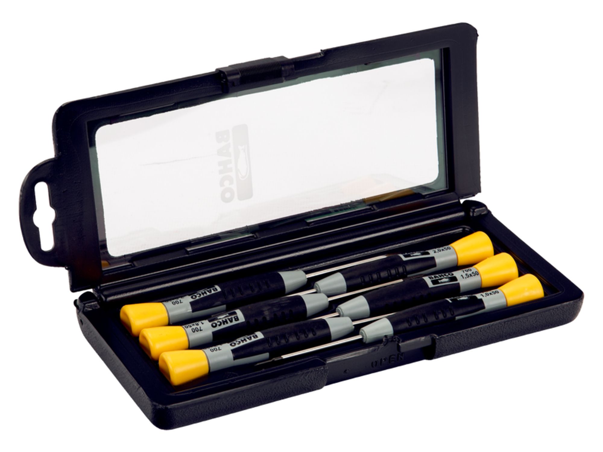 Juego de destornilladores ranurados de precisión, 1-2,5 mm (6 piezas)