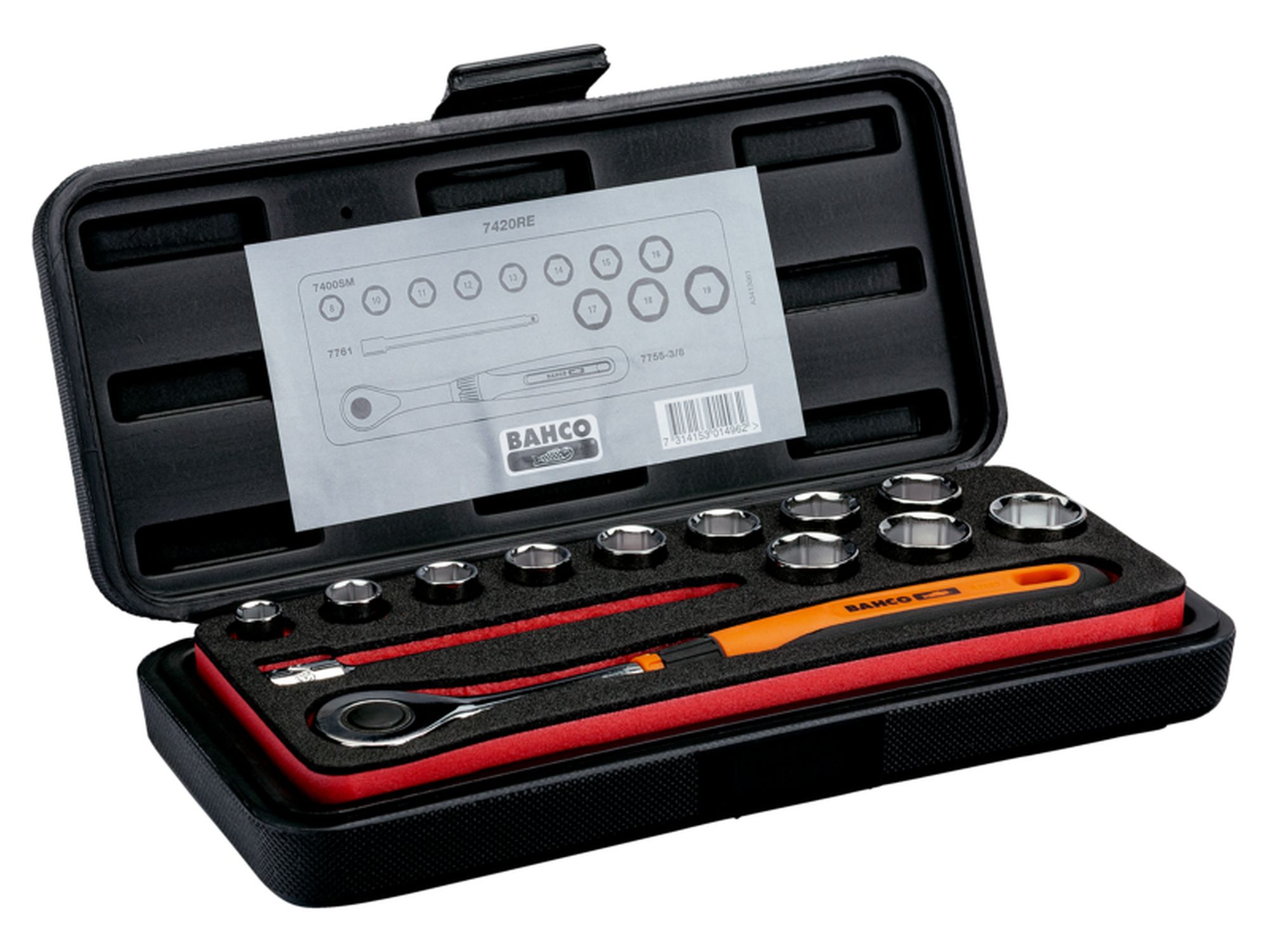 Juego de vasos con cuadradillo de 3/8