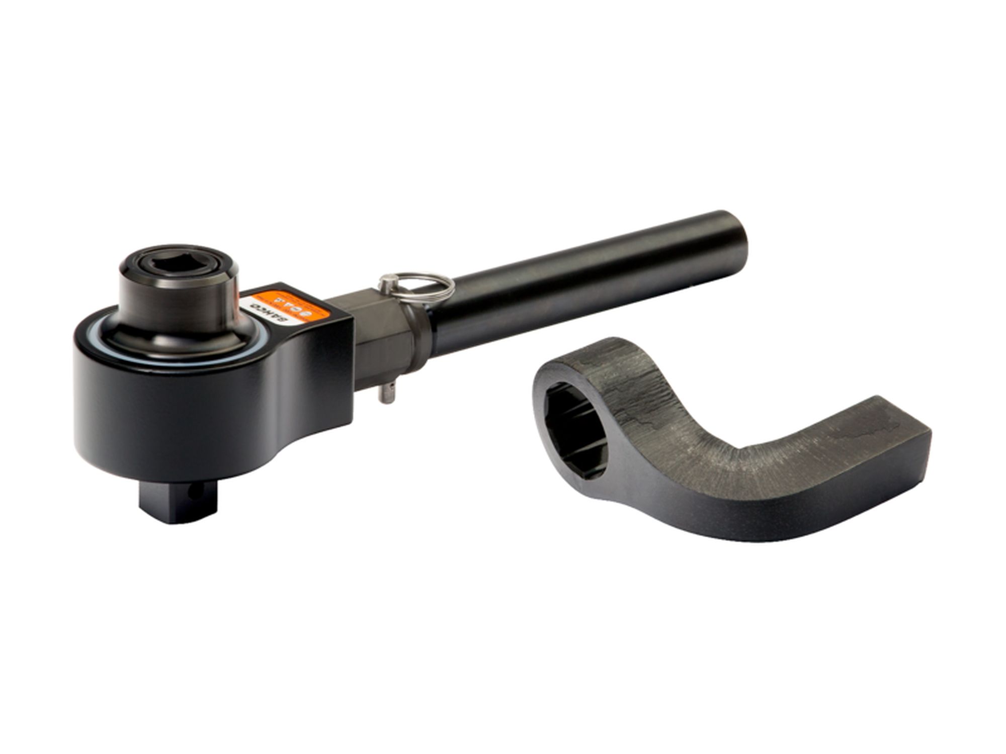 Multiplicador de par manual con compensación con brazos de reacción recto y acodado