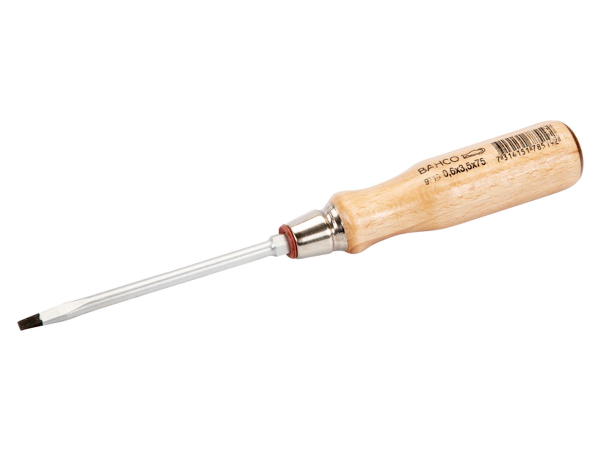 Destornillador de punta plana con mango de madera (1 x 5,5 x 100 mm)