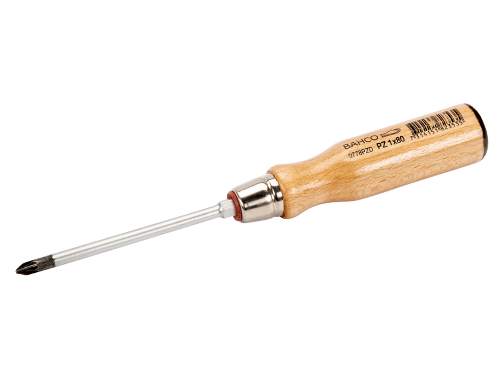 Destornillador Pozidriv con mango de madera (PZ1 x 80 mm)