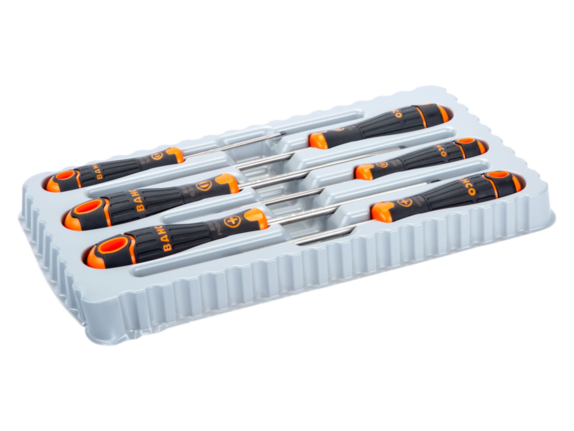 Juego de 6 destornilladores BahcoFit con agarre de goma