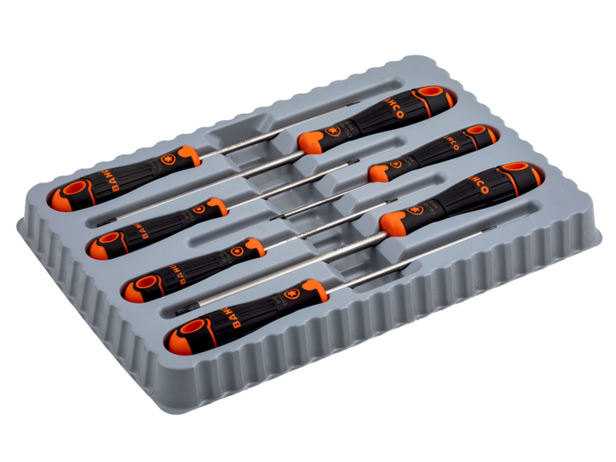 Juego de destornilladores Pozidriv/TORX® BahcoFit con mango de goma (7 piezas)