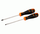 Juego de destornilladores ranurados y Phillips BahcoFit con mango de goma (2 piezas)
