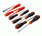 BahcoFit Slotted/Phillips/Pozidriv/TORX® Screwdriver Set with Rubber Grip - 10 Pcs