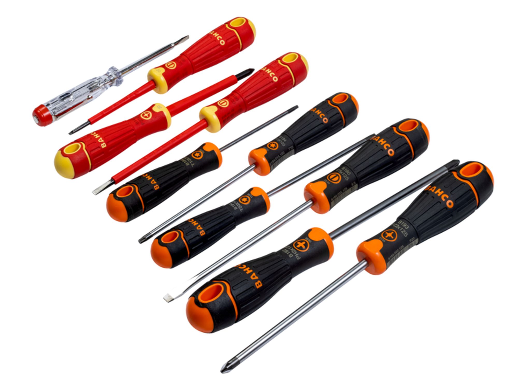 BahcoFit Slotted/Phillips/Pozidriv/TORX® Screwdriver Set with Rubber Grip - 10 Pcs