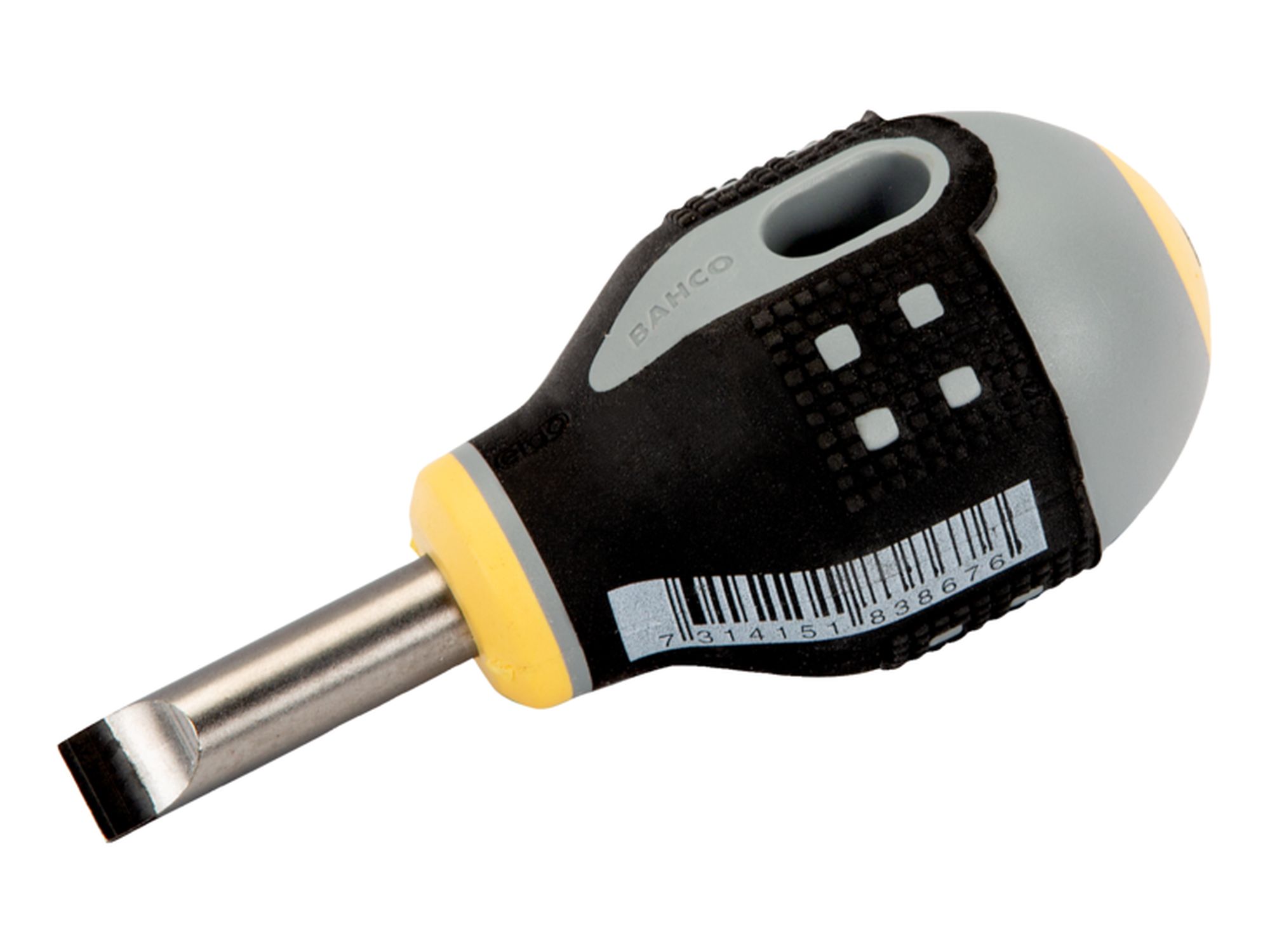 Destornillador de punta recta ERGO™ con mango de goma Stubby (1,2 x 6,5 x 25 mm)