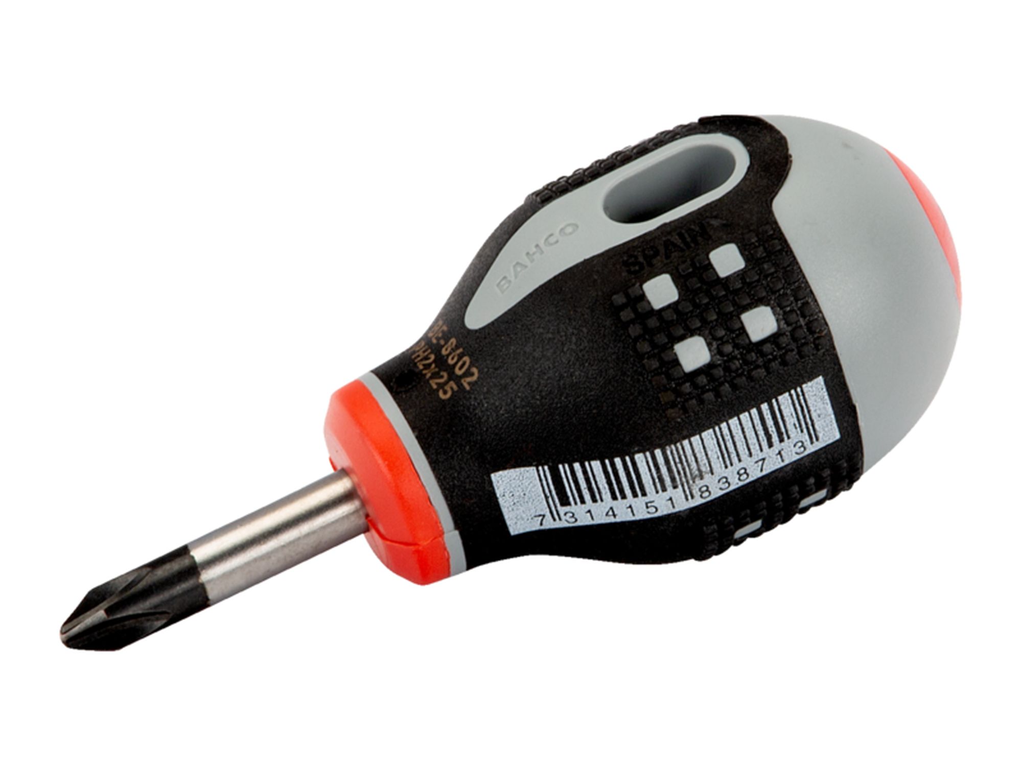 Destornillador para Phillips ERGO™ con agarre de goma Stubby, PH2 x 25 mm