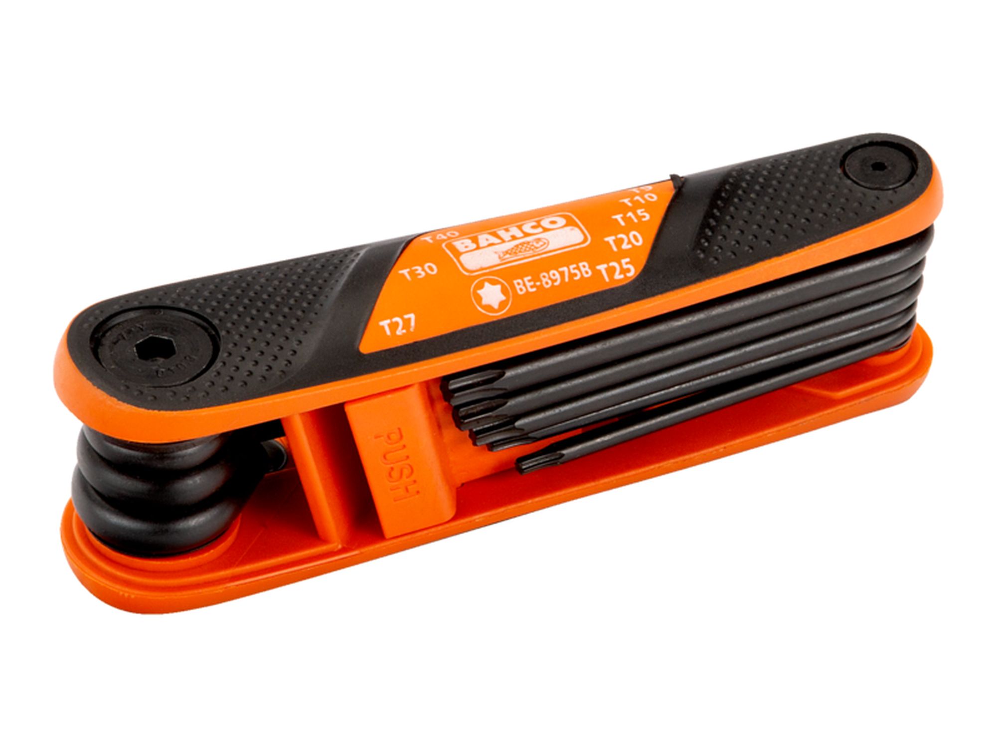 Juego de 8 llaves tipo allen hexagonales fosfatadas en navaja con mango suave