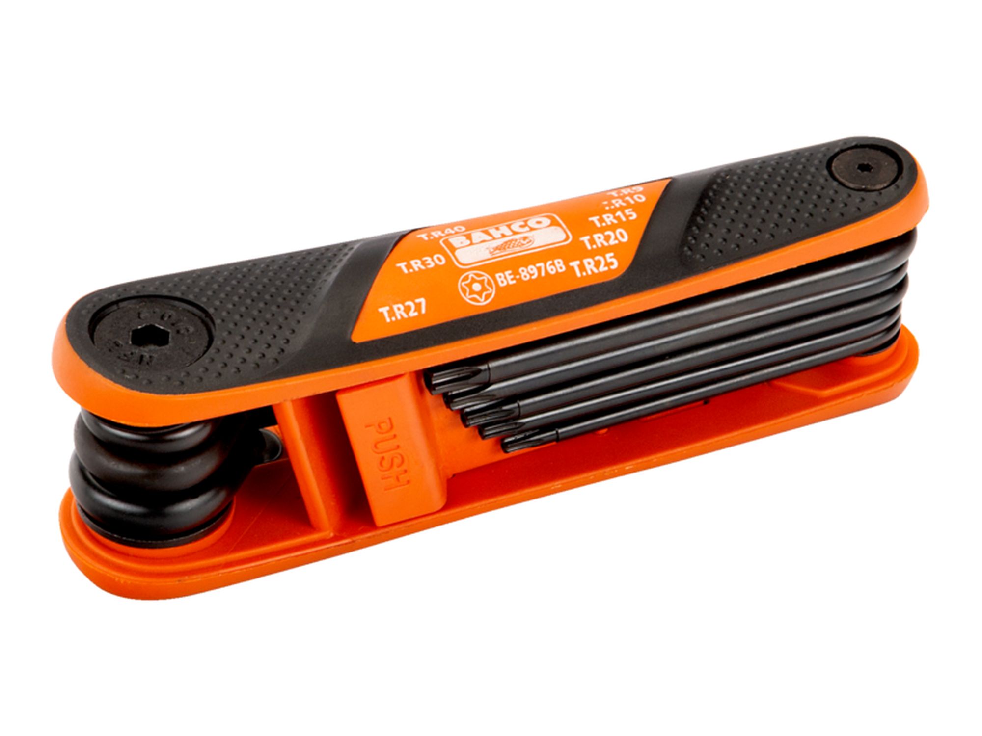 Juego de 8 llaves tipo allen hexagonales fosfatadas en navaja con botón