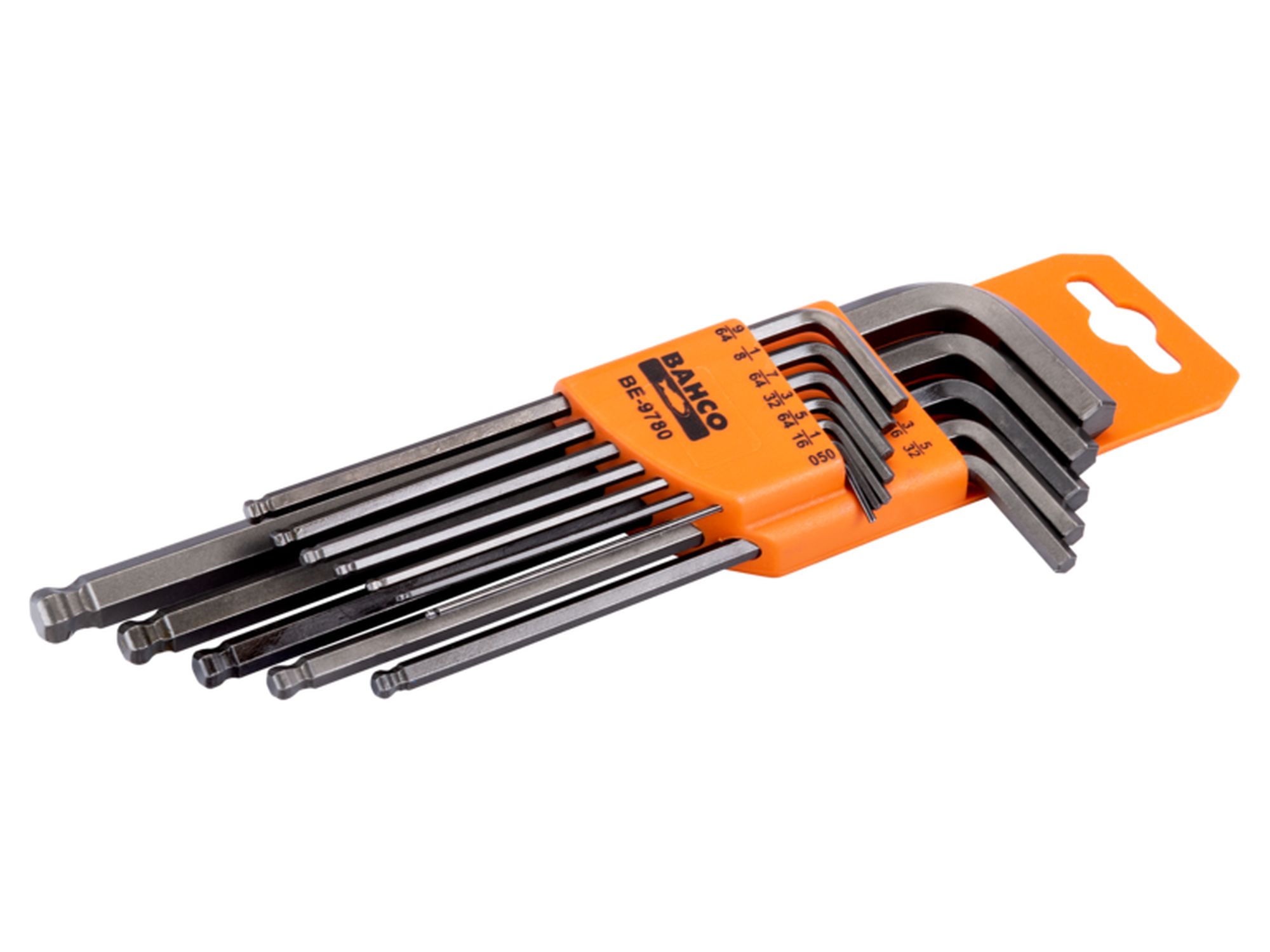 Juego de 12 llaves tipo allen hexagonales con bola, largas, imperiales y fosfatadas