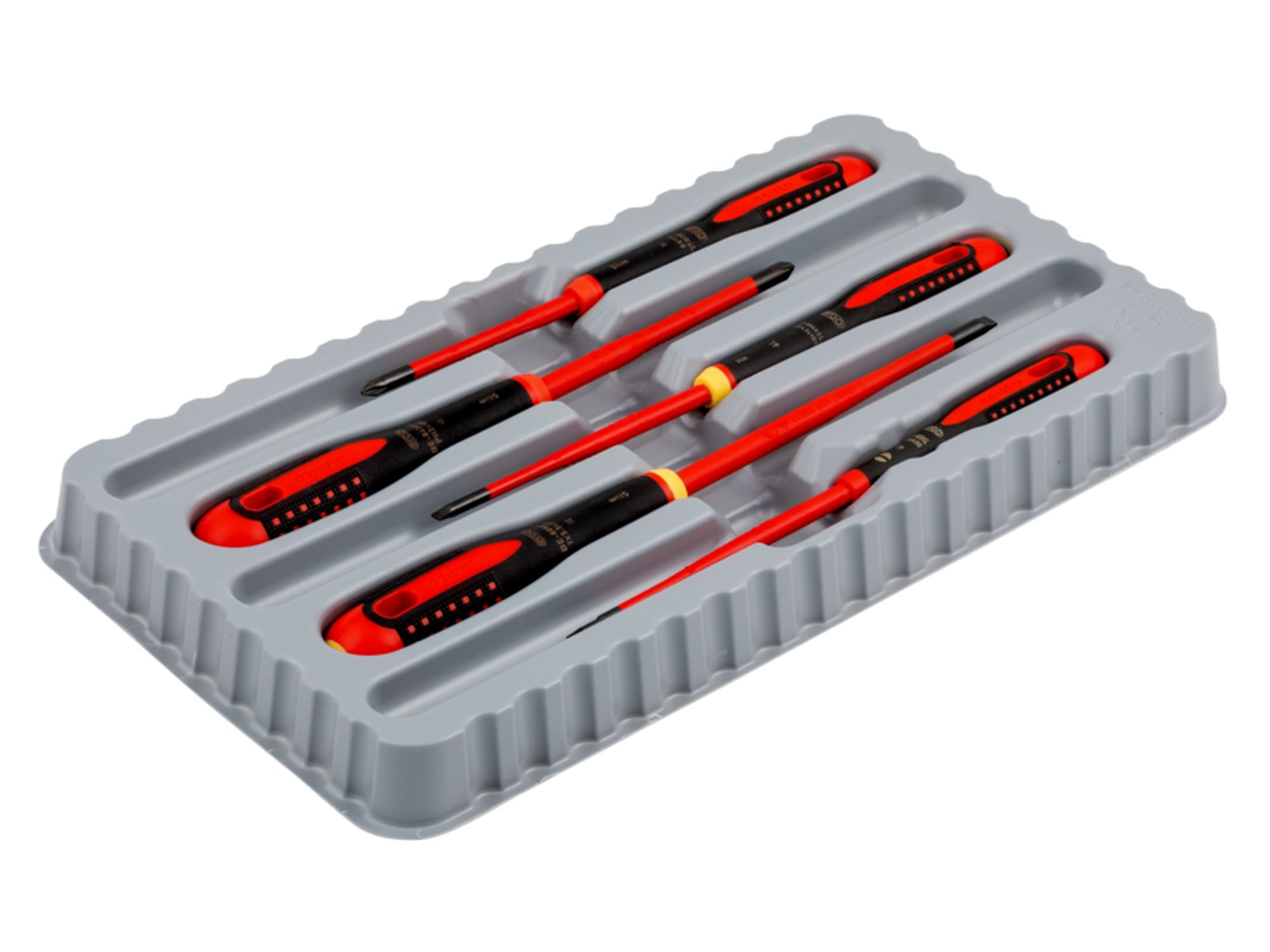 Juego de destornilladores ranurados y Phillips aislados VDE ERGO™ con mango de tres componentes, 5 unidades