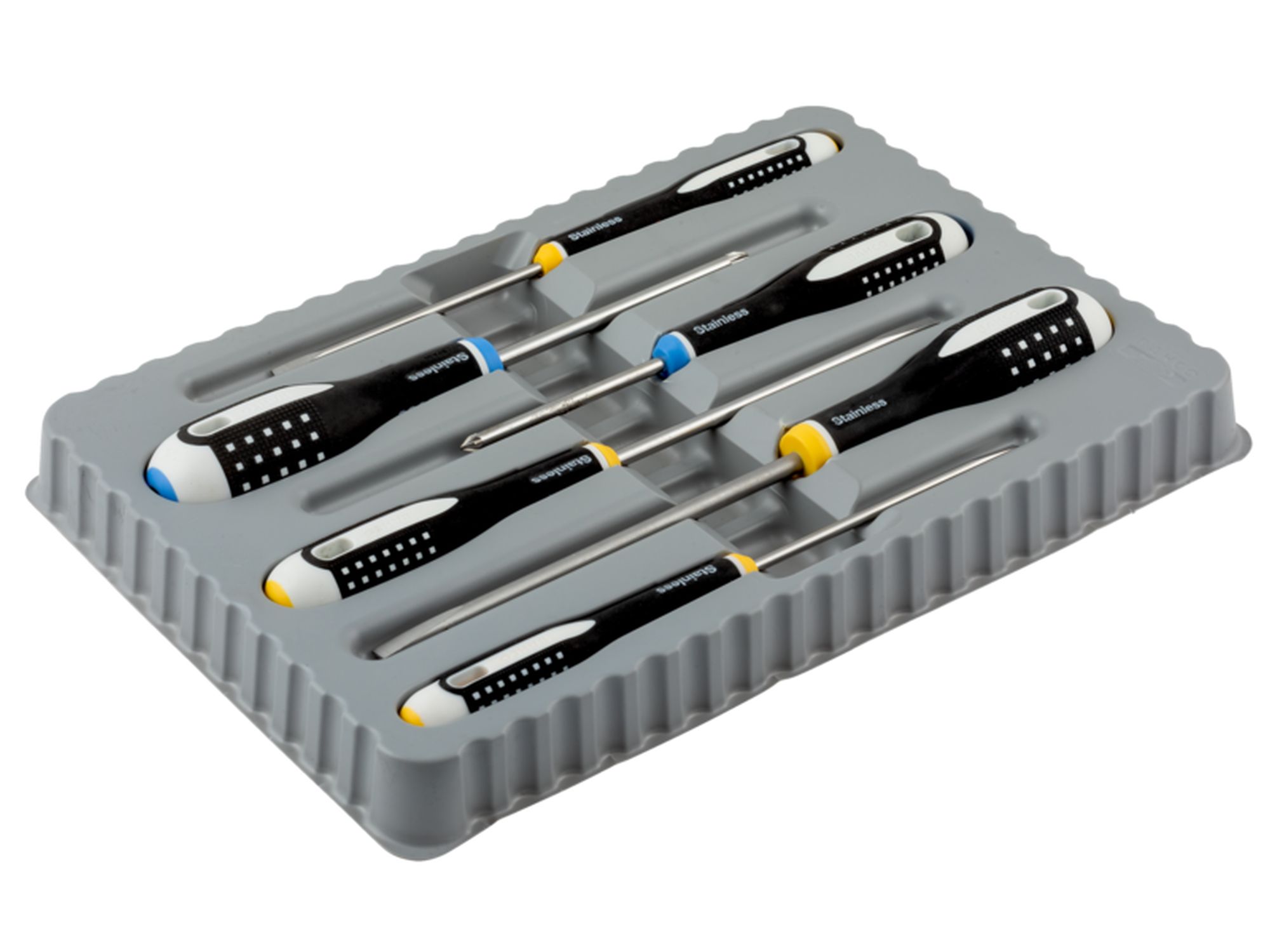 Juego de destornilladores ranurados/Pozidriv de acero inoxidable ERGO™ (6 unidades)