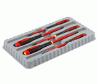 Juego de destornilladores ranurados y Pozidriv aislados VDE Slim ERGO™ con mango de tres componentes: 5 unidades