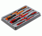 Juego de destornilladores de punta Combi ranurada y Pozidriv, aislados VDE ERGO™ y con mango de tres componentes (6 piezas)