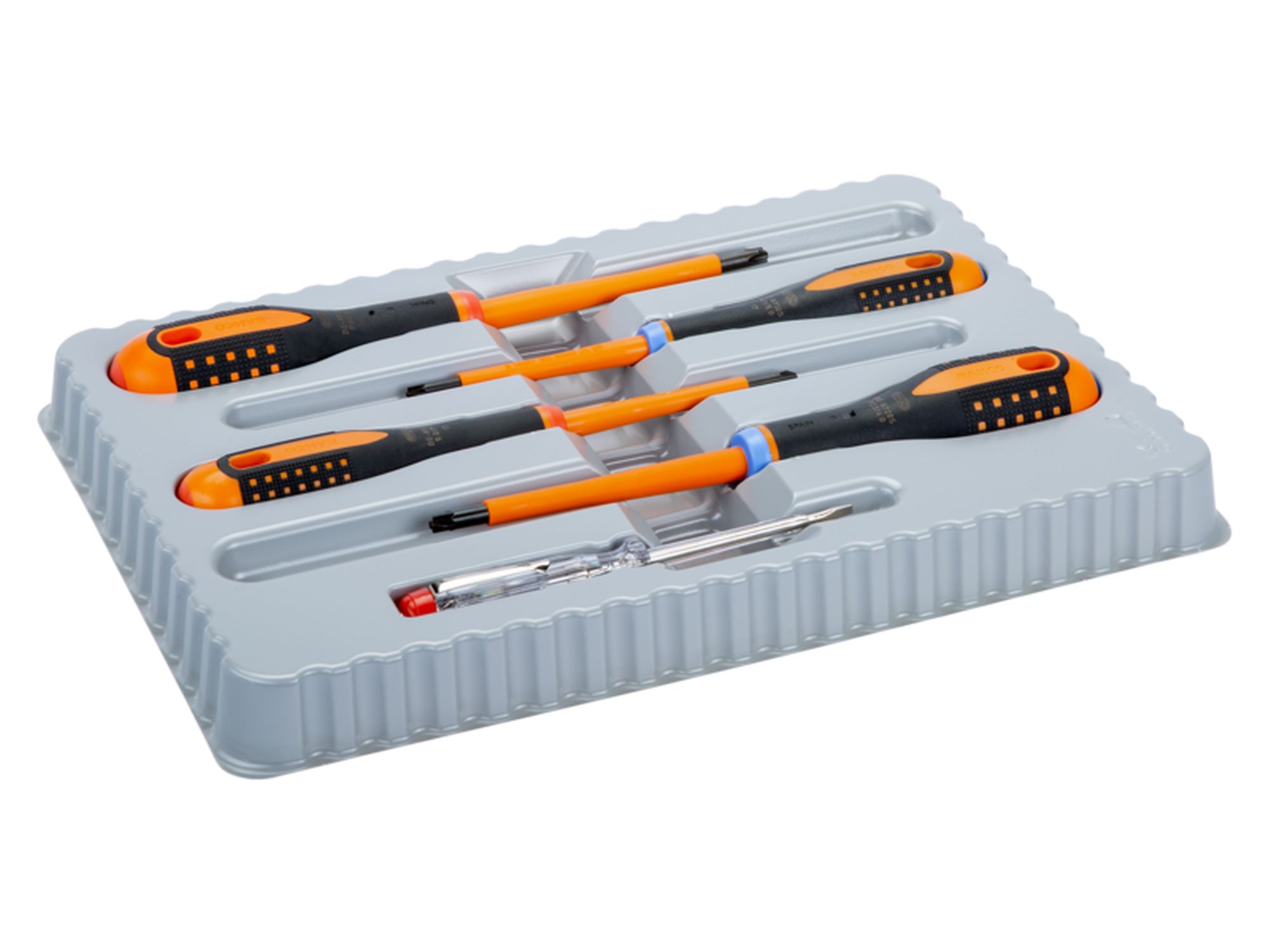 Juego de destornilladores de punta Combi ranurada, Phillips y Pozidriv, aislados VDE ERGO™ y con mango de tres componentes (5 piezas)