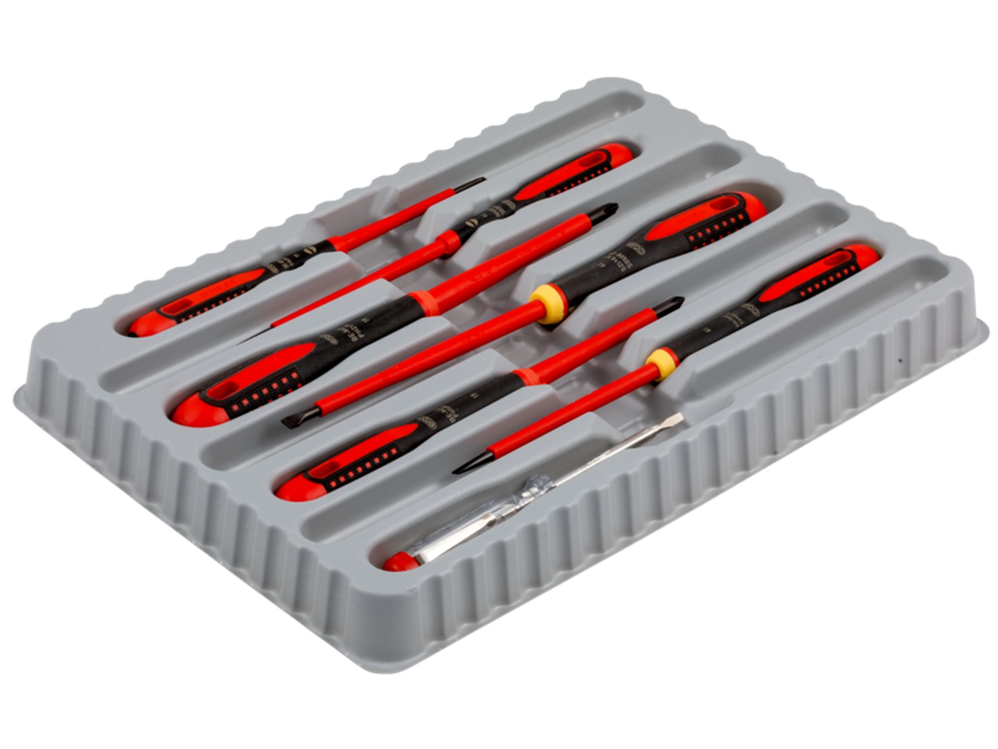 Juego de destornilladores ranurados y Phillips aislados VDE ERGO™ con mango de tres componentes (7 piezas)