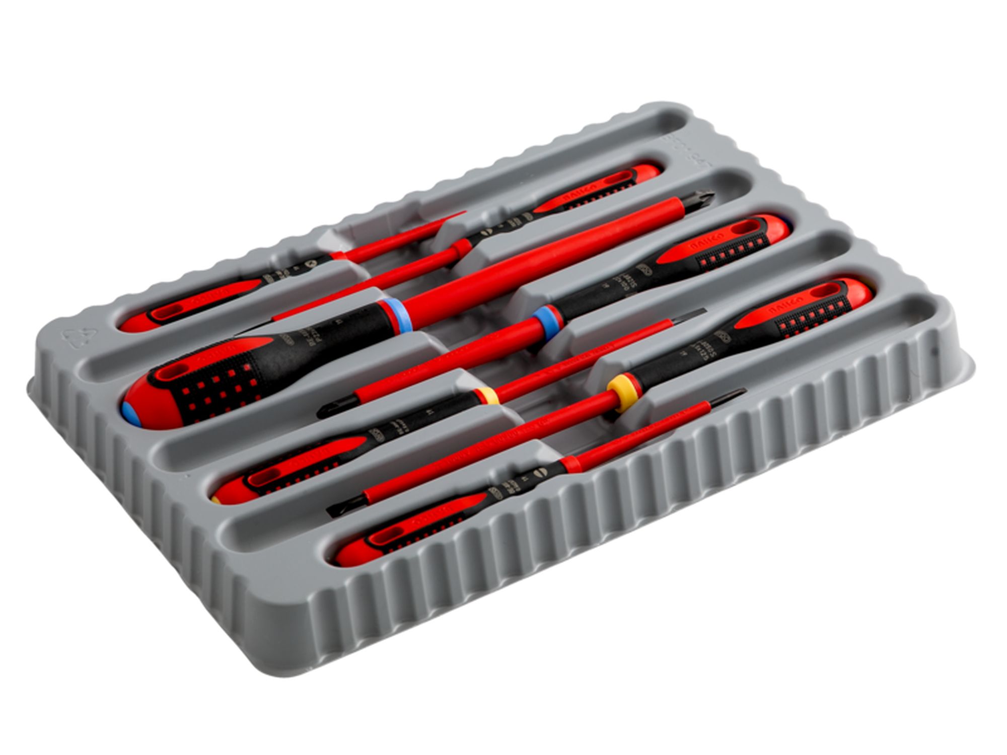 Juego de destornilladores aislados VDE ERGO™ con mango de tres componentes: 7 unidades