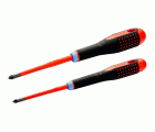 Juego de destornilladores Pozidriv delgados y aislados VDE ERGO™ con mango de tres componentes (2 piezas)
