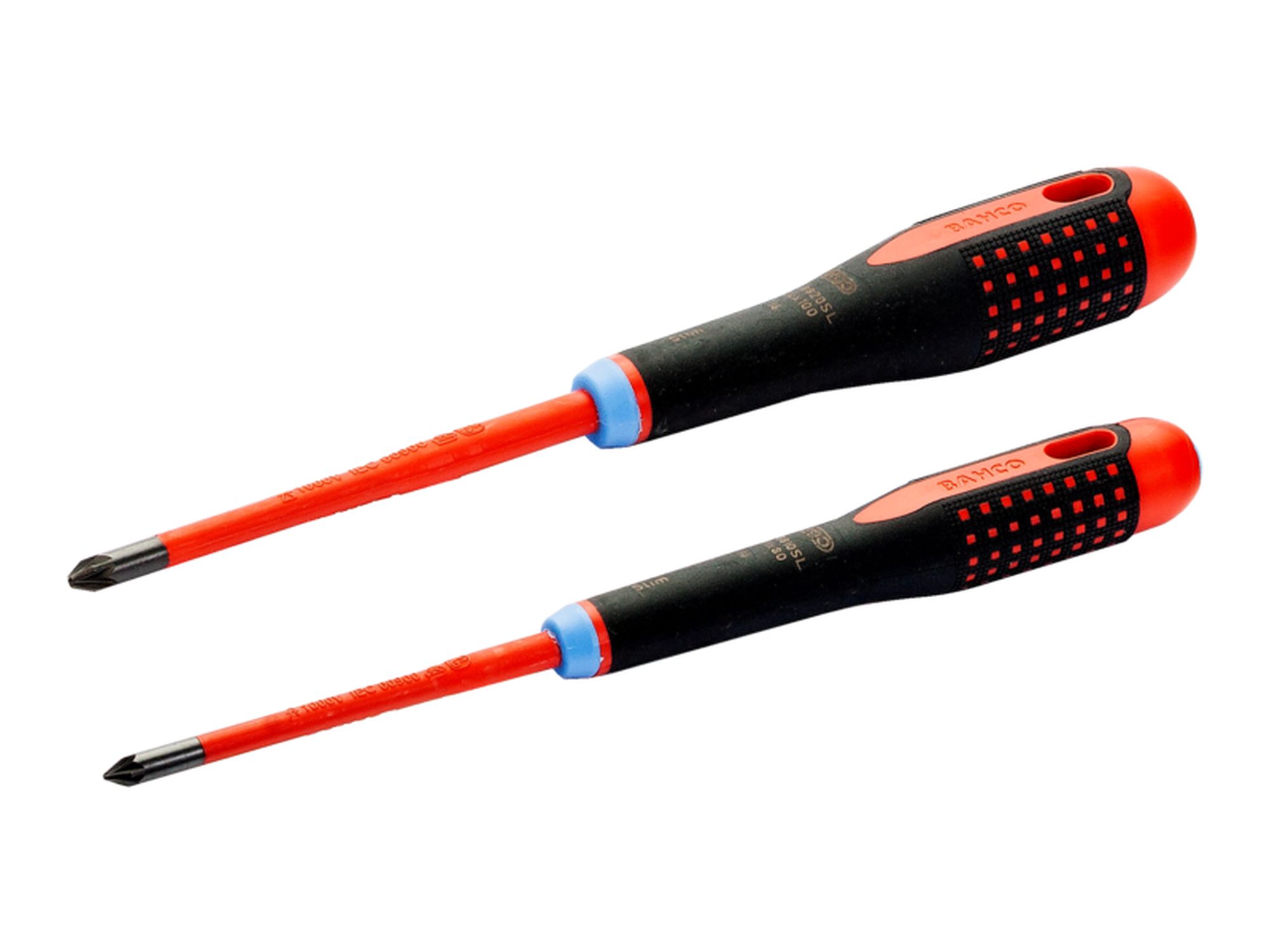 Juego de destornilladores Pozidriv delgados y aislados VDE ERGO™ con mango de tres componentes (2 piezas)