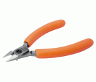 Alicates de corte diagonal compactos con cabeza rebajada/cónica y mango de PVC naranja de 130 mm