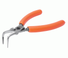 Alicates de boca semirredonda compactos con punta curvada a 90° y mango de PVC naranja de 125 mm (embalaje industrial)