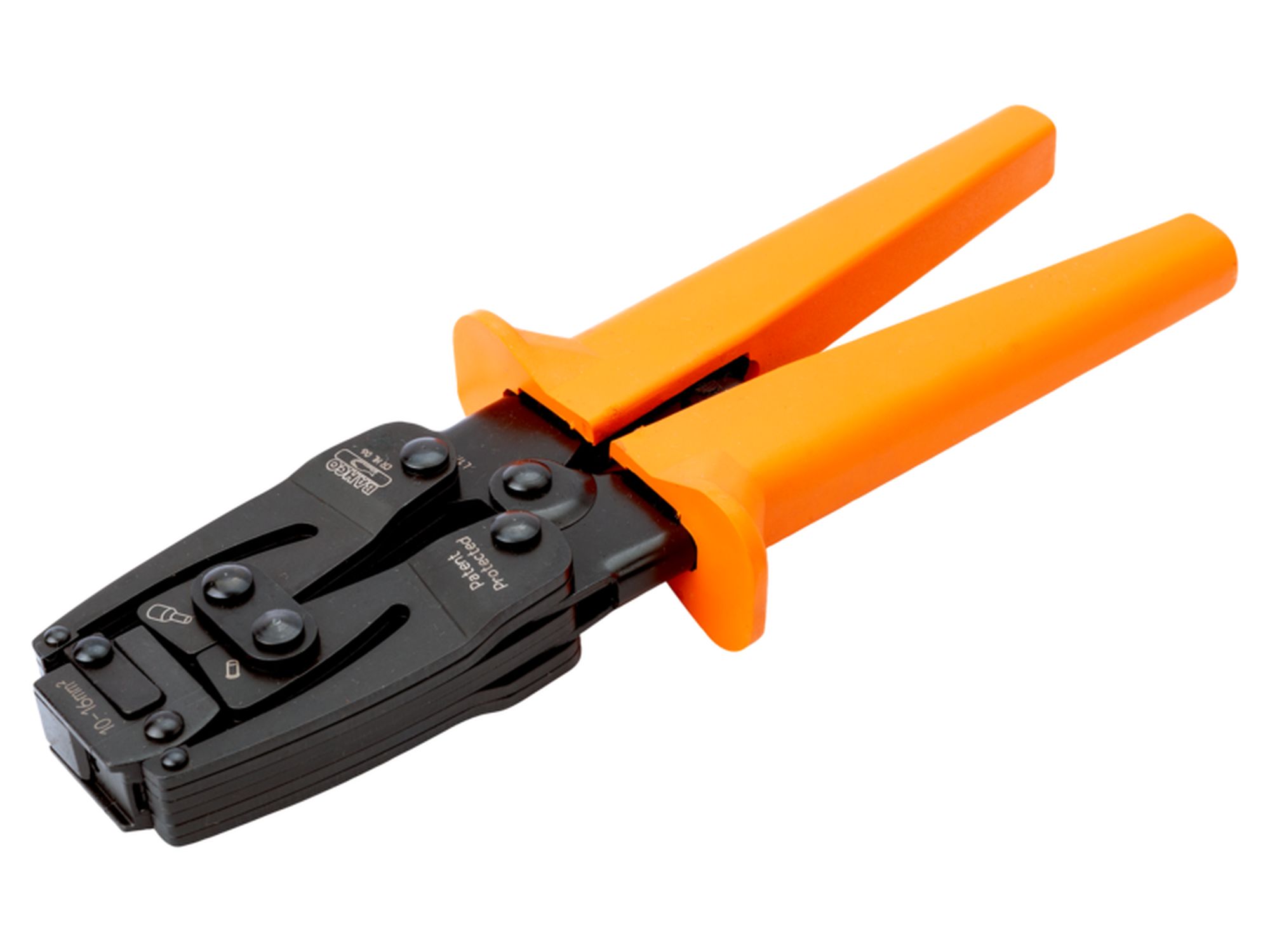 Alicates de carraca desembragable de gran efecto palanca para terminales tubulares de 10-16 mm²