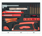 Composición de herramientas de corte y golpeo en bandeja de foam 3/3 Fit&Go, 10 unidades