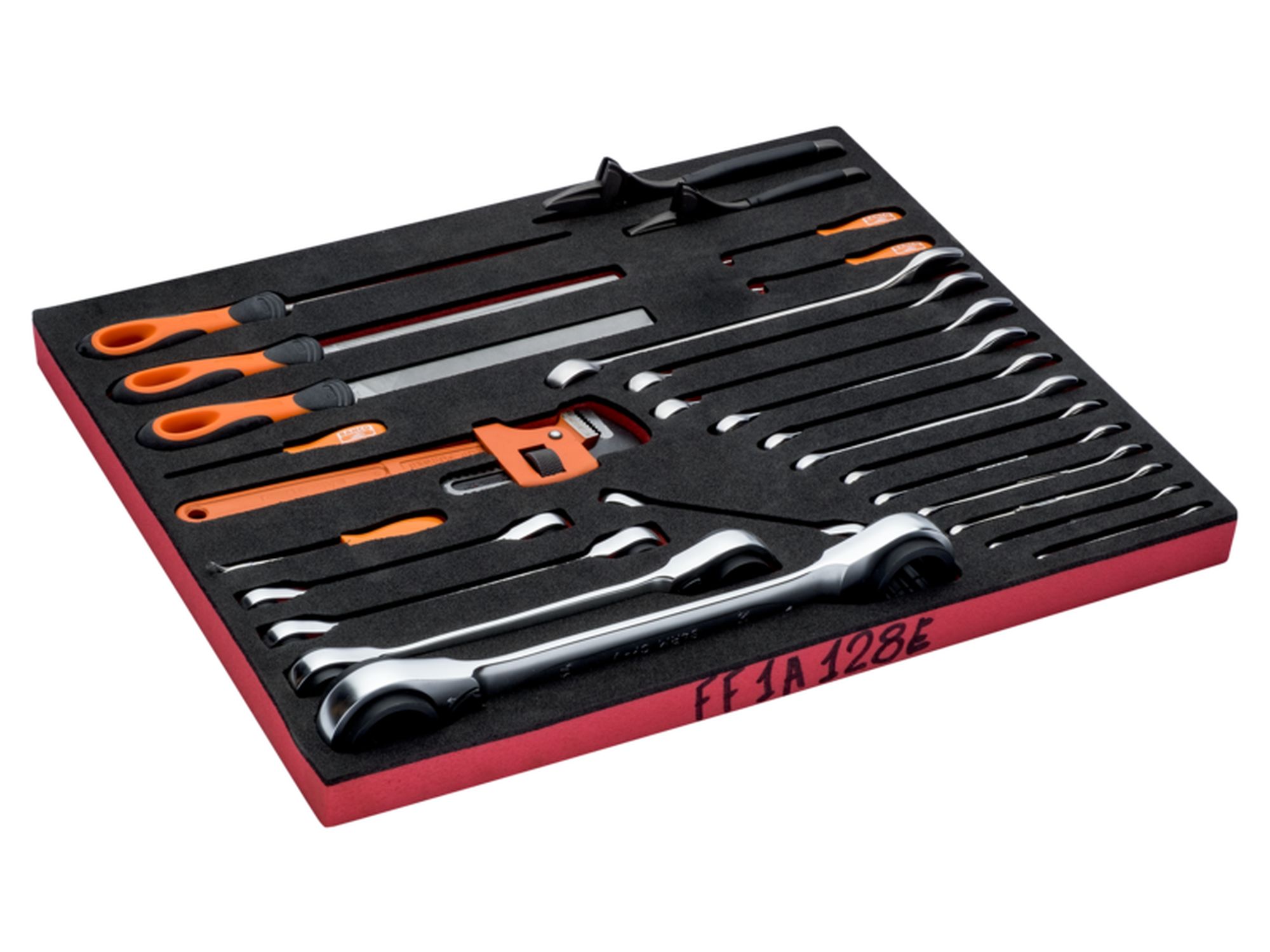 Juego de llaves y limas en bandeja de foam 3/3 Fit&Go, 18 unidades