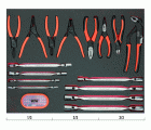 Juego de llaves y alicates variados en bandeja de foam 3/3 Fit&Go, 46 unidades